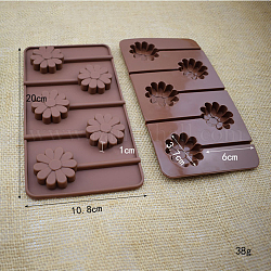 Moldes de silicona de grado alimenticio, Moldes para dulces & chocolate, flor, saddle brown, 108x200x10mm