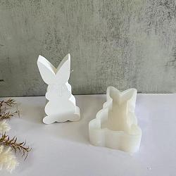 ウサギのディスプレイ装飾 DIY シリコン金型  レジン型  UVレジン用  エポキシ樹脂工芸品作り  ホワイト  134x75x31mm