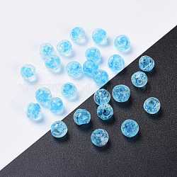 Handgemachte Glasperlen Leucht, Runde, Deep-Sky-blau, 8 mm, Bohrung: 1 mm