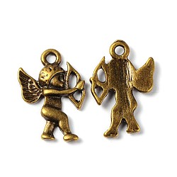 Antique Bronze Alloy Finding Pendants, Cupid/Cherub, Lead Free & Cadmium Free & Nickel Free, 22mm long, 14mm wide, 2.5mm thick, hole: 1mm