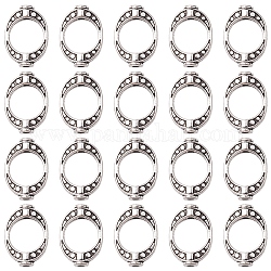Ciambella stile tibetano fotogrammi perline in lega,  cadmio& piombo libero, argento antico, 15x10.5x3mm, Foro: 1 mm