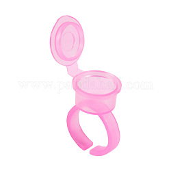 50 pièces en plastique microblading pigment tatouage encre anneau tasses avec couvercle couvercle, pour le maquillage nail art extension de cils, rose, 23x13 cm