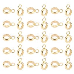 Unicraftale 201 Stainless Steel Tube Bails, Loop Bails, Ring Bail Beads, Real 18K Gold Plated, 9x6x2mm, Hole: 1.8mm, 80pcs/box