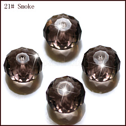Imitazione branelli di cristallo austriaco, grado aaa, sfaccettato, rondelle, grigio, 8x5.5mm, Foro: 0.9~1 mm