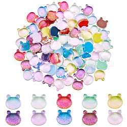 Chgcraft 100шт 10 цвета стеклянные кабошоны, аксессуары для украшения ногтей для женщин, медведь, разноцветные, 7.5x8x3 мм, 10 шт / цвет