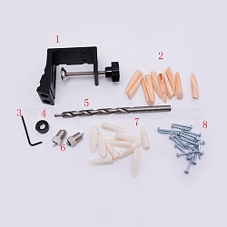 Taschenloch-Jig-Kits aus Aluminiumlegierung, 15 Grad optisches Loch, Mischfarbe, 40x107~161x76 mm