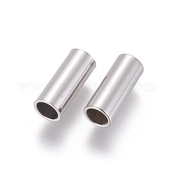 Perlas de tubo de 304 acero inoxidable, color acero inoxidable, 12x5mm, agujero: 4 mm