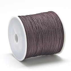 Hilo de nylon, cuerda de anudar chino, coco marrón, 0.8mm, alrededor de 109.36 yarda (100 m) / rollo