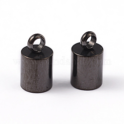 Embouts pour cordon de colonne en 304 acier inoxydable, électrophorèse noir, 9x5mm, Trou: 2mm, diamètre intérieur: 4 mm