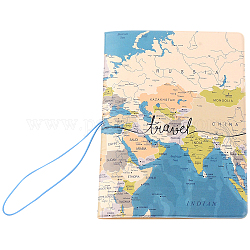 Creatcabin porta passaporto mocassino mappa del mondo porta passaporto da viaggio custodia portafoglio con porta carte custodia fascia elastica chiusura per carte di credito aziendali carte d'imbarco donne e uomini