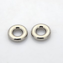 Intercalaires perles en 304 acier inoxydable d'anneau, couleur inoxydable, 12x3.5mm, Trou: 5.5mm