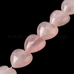 Granos naturales de abalorios de cuarzo rosa, corazón, 15x16x7.5mm, agujero: 1 mm, aproximamente 12 pcs / cadena, 6.97''~7.09'' (17.7~18 cm)