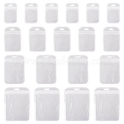 Pandahall 100Pcs 4 Styles Transparent Plastic Zip Lock Bags, Resealable Packaging Bags, Rectangle, Clear, 9~15x5.5~10.5x0.02cm, Unilateral Thickness: 2.3 Mil(0.06mm), 25pcs/style