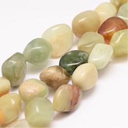 Xiuyan naturales hebras de abalorios de jade, piedra caída, pepitas, 18~25x16~18x12~16mm, agujero: 2 mm, aproximamente 22~25 pcs / cadena, 15.75 pulgada