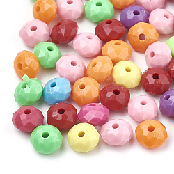Opake Legierung Perlen, facettiert, Rondell, Mischfarbe, 8x5.5 mm, Bohrung: 1.5 mm