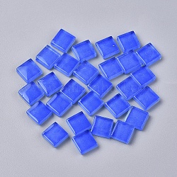 Glas cabochons, Mosaikfliesen, für Heimdekoration oder Basteln, Viereck, Blau, 9.5x9.5x3.5 mm, Diagonale Länge: 13.5mm, ca. 101 Stk. / 80 g