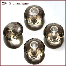 Imitazione branelli di cristallo austriaco, grado aaa, sfaccettato, rondelle, Burlywood, 10x7mm, Foro: 0.9~1 mm