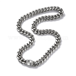 304 collares de acero inoxidable de la cadena de enlace cubano, color acero inoxidable, 23.98 pulgada (60.9 cm)