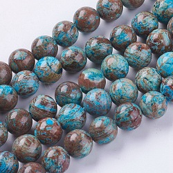 Fili di perline gemstone, chrysocolla naturale, tondo, tinti e riscaldato, 10mm, Foro: 1.4 mm, circa 39pcs/filo, 15 pollice (38 cm)