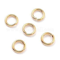 Rack Plating Brass Jump Rings, Open Jump Rings, Long-Lasting Plated, Real 24K Gold Plated, 5x0.8mm, 20 Gauge, Inner Diameter: 3mm