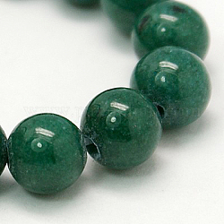 Natur Mashan Jade runde Perlen Stränge, gefärbt, grün, 6 mm, Bohrung: 1 mm, ca. 69 Stk. / Strang, 15.7 Zoll