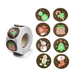 8 шаблон рождественские круглые самоклеящиеся бумажные наклейки в горошек рулон, рождественские наклейки для вечеринки, декоративные подарки, кофе, 25 мм, 500шт / рулон