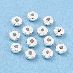 304 Edelstahl-Abstandhalter-Perlen, Flachrund, Silber, 5x2 mm, Bohrung: 1.5 mm