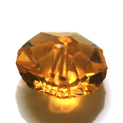 Imitazione branelli di cristallo austriaco, grado aaa, sfaccettato, rotondo e piatto, arancione, 6x3.5mm, Foro: 0.7~0.9 mm