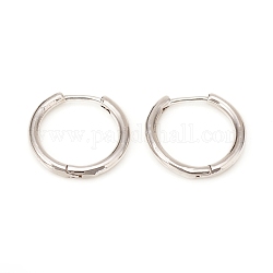 Laiton Huggie boucles d'oreilles, anneau, platine, 16x17x2mm, pin: 1 mm