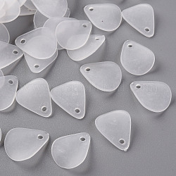Pendentifs acryliques mats transparents, Pétalin, blanc, 17x14x2.5mm, Trou: 1.8mm, environ 2330 pcs/500 g