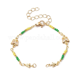 Brass Star & Butterfly Link Chain Bracelet Making, with Lobster Claw Clasp, Fit for Connector Charms, Golden, 5-7/8 inch(14.8cm)