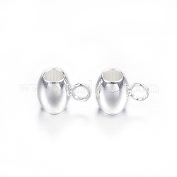304 Stainless Steel Tube Bails, Loop Bails, Oval, Silver Color Plated, 8x6x5mm, Hole: 2mm, Inner Diameter: 2.5mm