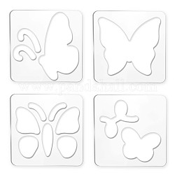 Globleland 4 regla de patchwork para coser mariposas, patrón sin costuras, regla de costura de patchwork y regla de colcha acrílica transparente para coser tela, manualidades, accesorios de acolchado