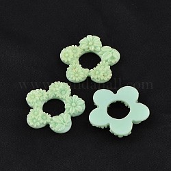 Opaque Resin Beads, Mother's Day Gift Beads, Flower, Pale Turquoise, 26x4mm, Hole: 10mm