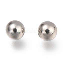 Perles en 201 acier inoxydable, pas de trous / non percés, rond solide, couleur inoxydable, 5.5mm