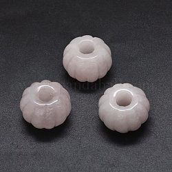 Naturale perle di quarzo rosa, perline con foro grande, zucca, 24.5x16~17mm, Foro: 7 mm