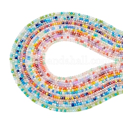 Craftdady 14 Strands 14 Styles Electroplate Glass Beads Strands, AB Color Plated, Faceted, Rondelle, Mixed Color, 3x2.5mm, hole: 0.7mm, about 185~190pcs/strand, 16.93 inch~17.71 inch(43~45cm), 1 strand/style