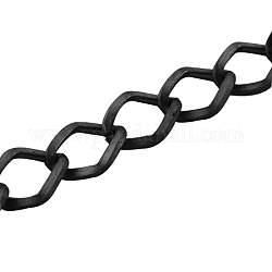 Iron Twisted Chains, Unwelded, Rhombus, Gunmetal, about 19mm long, 15mm wide, 2mm thick
