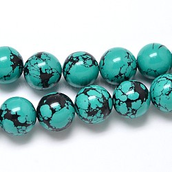 Round Synthetic Turquoise Beads Strands, 12mm, Hole: 1mm, about 34pcs/strand, 15.7”