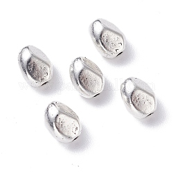 Séparateurs perles en alliage de style tibétain, sans plomb et sans cadmium, ovale, argent antique, 7.5x5.5x6.5mm, Trou: 1mm, environ 83 pcs/50 g