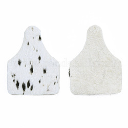 Grands pendentifs en cuir de vachette écologique, bouteille avec motif imprimé léopard, blanc crème, 51x38x1.5mm, Trou: 1.4mm