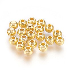 Abalorios de aleación de estilo tibetano, barril, Sin cadmio y níque y plomo, dorado, 6x5mm, agujero: 2.5 mm.
