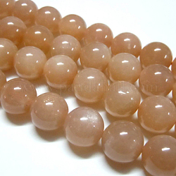 Natural Sunstone Beads Strands, Round, Dark Salmon, 6mm, Hole: 1mm, about 63~65pcs/strand, 15.75 inch