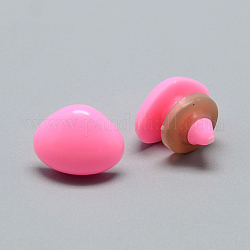 Nez de poupée en plastique artisanal, perle rose, 6x8mm, pin: 3 mm
