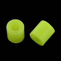 Mini perle melty fondono perline ricariche, tubo, giallo verde, 3~3.3x2.5~2.6mm, circa 4000pcs/50g