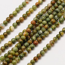 Natürlichen Edelstein Jaspis Rhyolith runde Perlen Stränge, 2 mm, Bohrung: 0.8 mm, ca. 184 Stk. / Strang, 16 Zoll