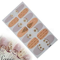 Pegatinas de arte de uñas de tapa completa, autoadhesivo, para decoraciones con puntas de uñas, patrón de copo de nieve, colorido, 10.5x5.7 cm