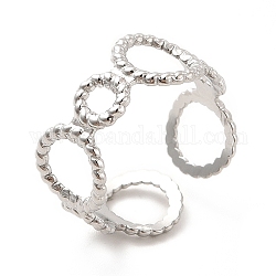 304 круглое кольцо из нержавеющей стали с открытой манжетой для женщин, цвет нержавеющей стали, размер США 7 1/4 (17.5 мм)