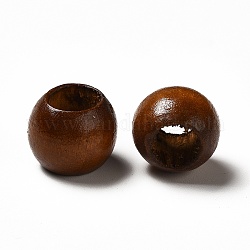 Perles en bois teintées, perle avec trou grande, rondelle, brun coco, 13~14x11~11.5mm, Trou: 6.6~7.9mm