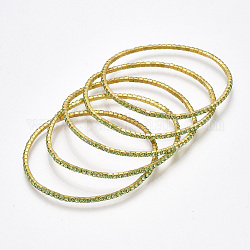 Bracelets en laiton chaîne extensible, avec strass, or, péridot, 2 pouce (5 cm), 2mm